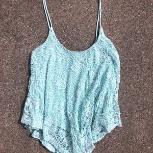 Light Blue Lace Crop tank